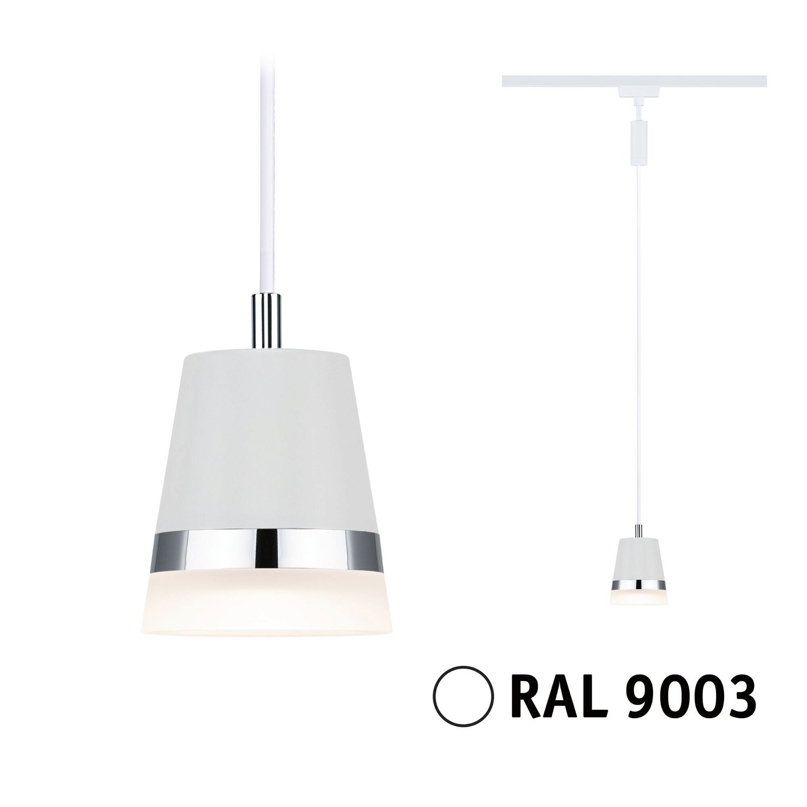 P 95629 URail závěs Cone GU10 max. 10W 230V bílá - PAULMANN
