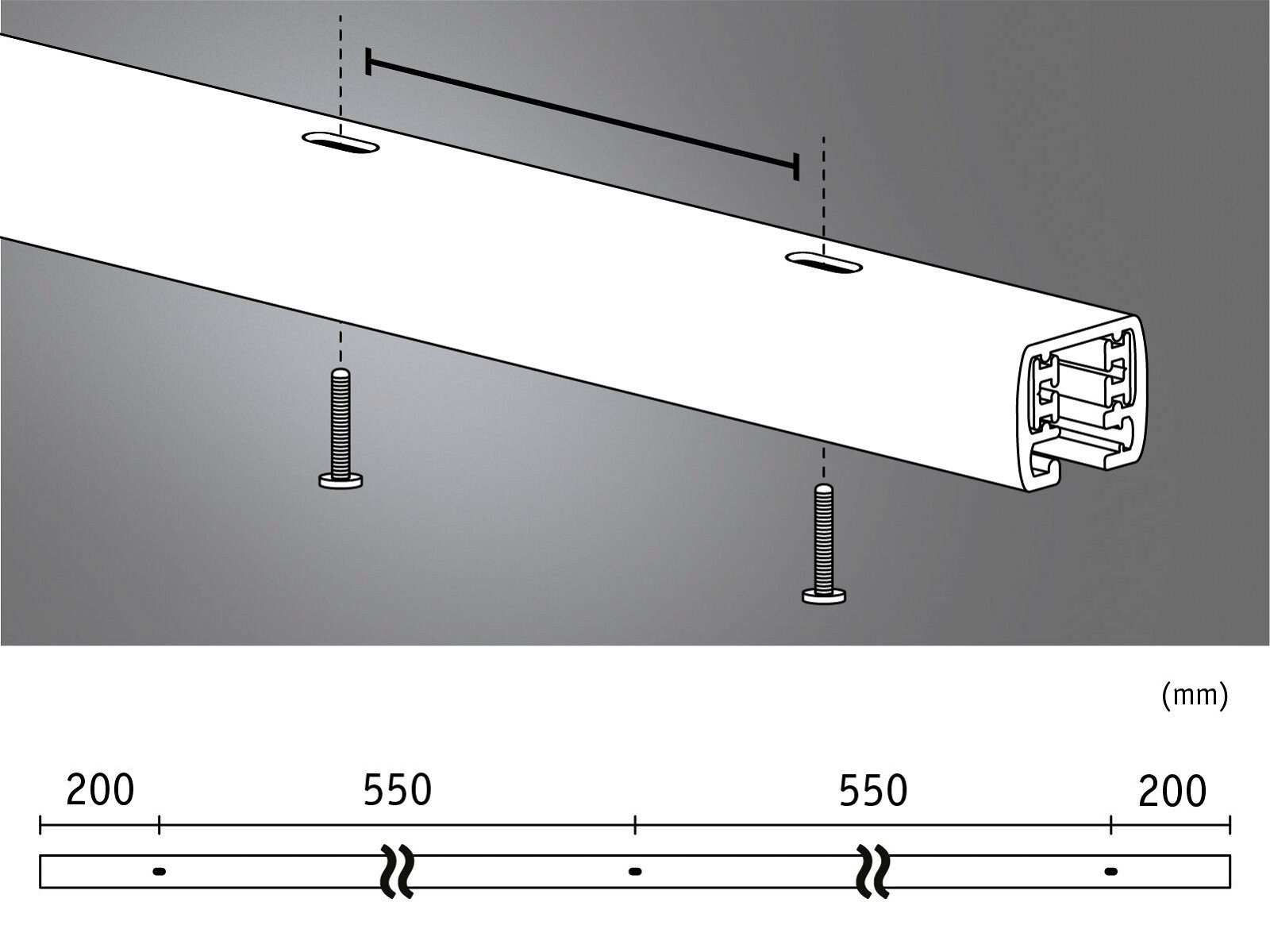 P 95640 URail lišta 1,5m 230V bílá - PAULMANN (obrázek 6)