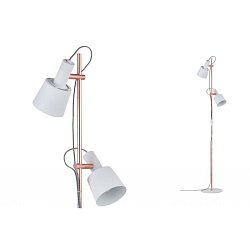 Obrázek pro produkt VÝPRODEJ VZORKU - Stojací lampa Neordic Haldar bílá / měď - PAULMANN