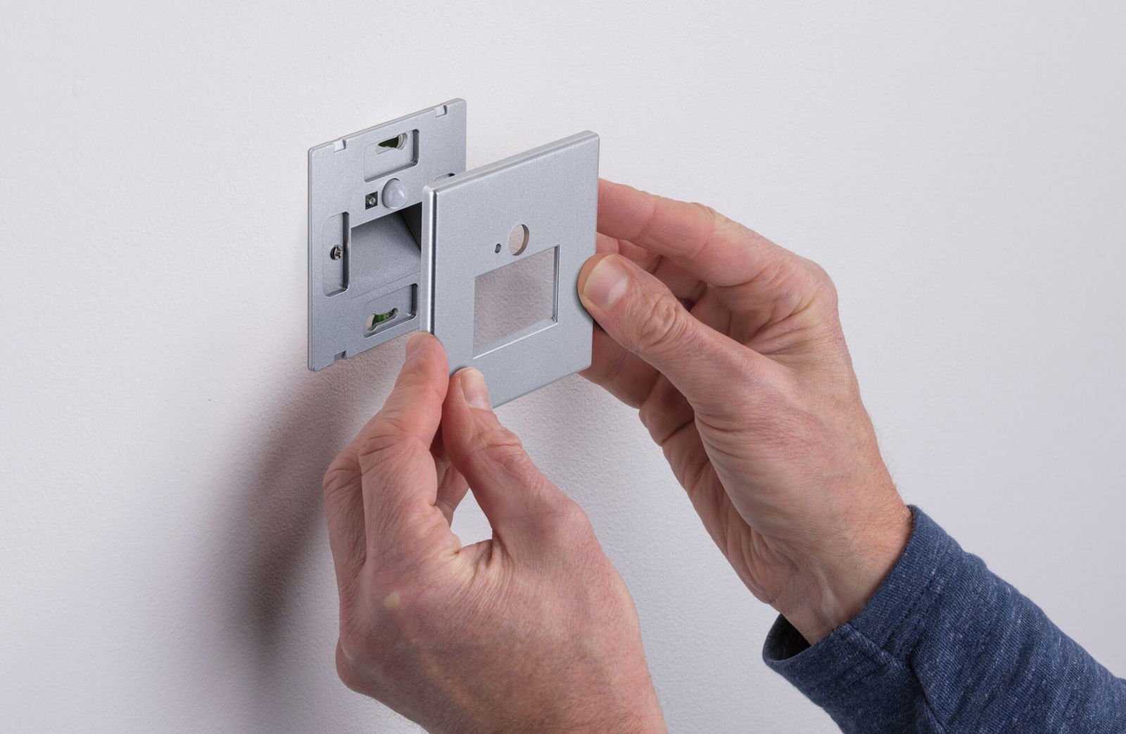 P 93134 LED vestavné svítidlo do zdi Edge Quadro hranaté se senzorem 8x8cm 1,2W 230V 2700K matný chrom - PAULMANN (obrázek 7)