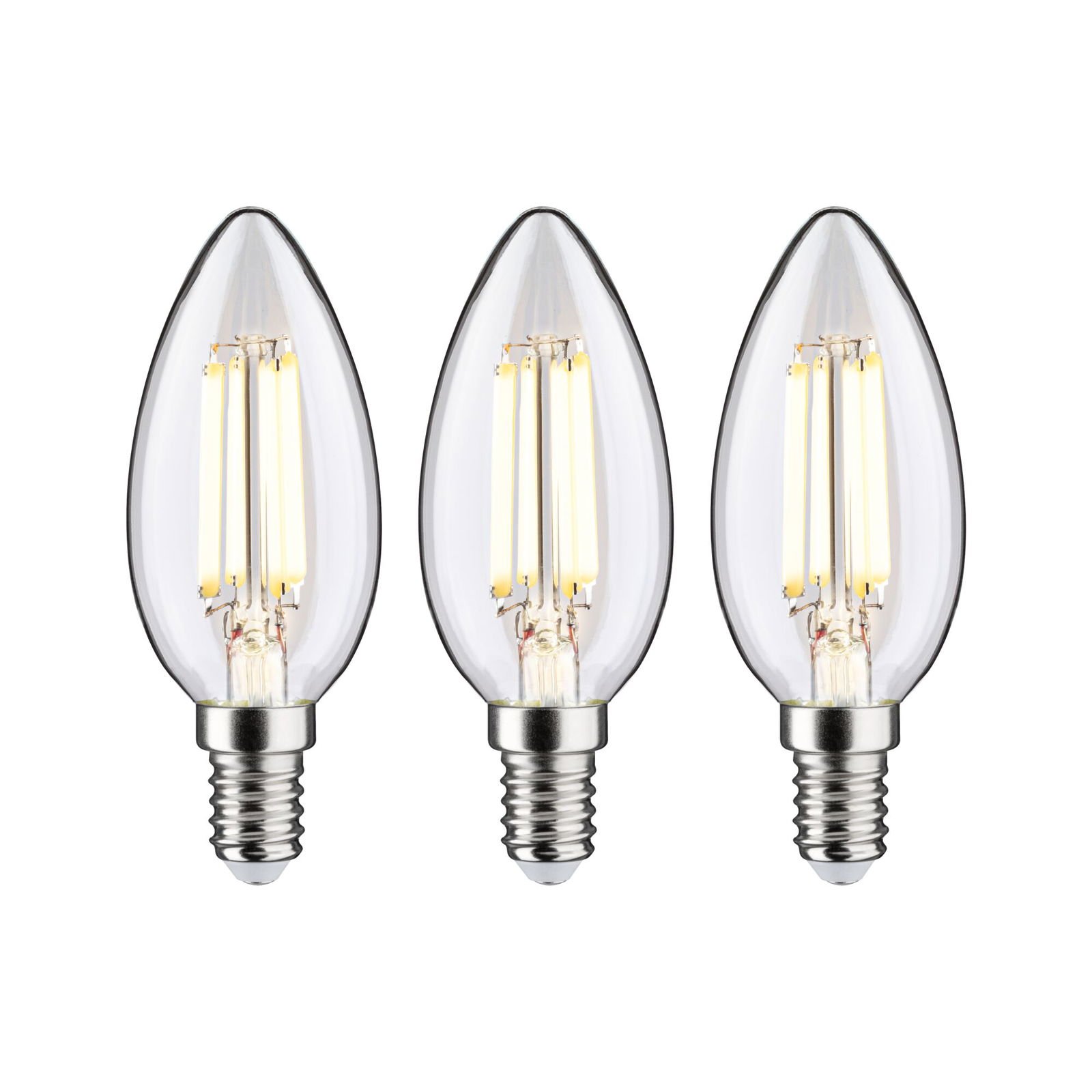 P 29199 Eco-Line Filament 230V LED svíčka E14 3ks-sada 98mm 2,5W 3000K čirá - PAULMANN