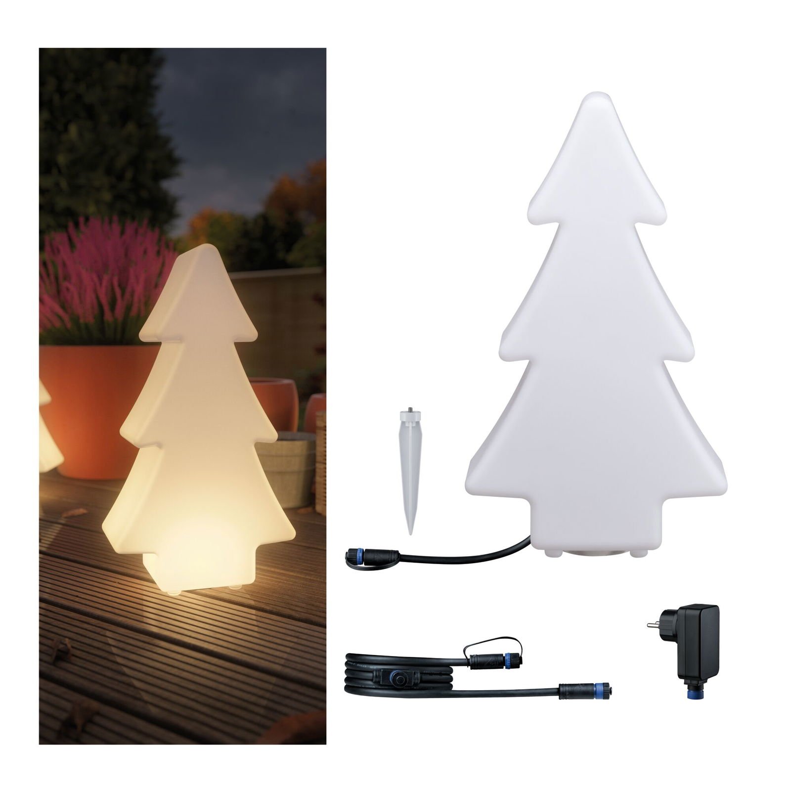 P 5020 Plug & Shine set LED světelný objekt strom vč. 2m-kabel a trafo IP67 3000K 2,8W bílá - PAULMANN