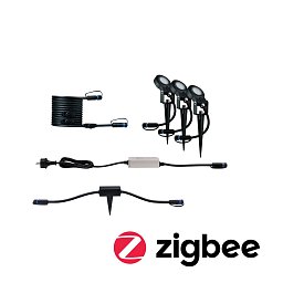 Obrázek pro produkt Plug & Shine set Smart Home Zigbee 3.0 LED bodové zahradní světlo Sting IP67 3000K 3x6W 75VA antracit - PAULMANN