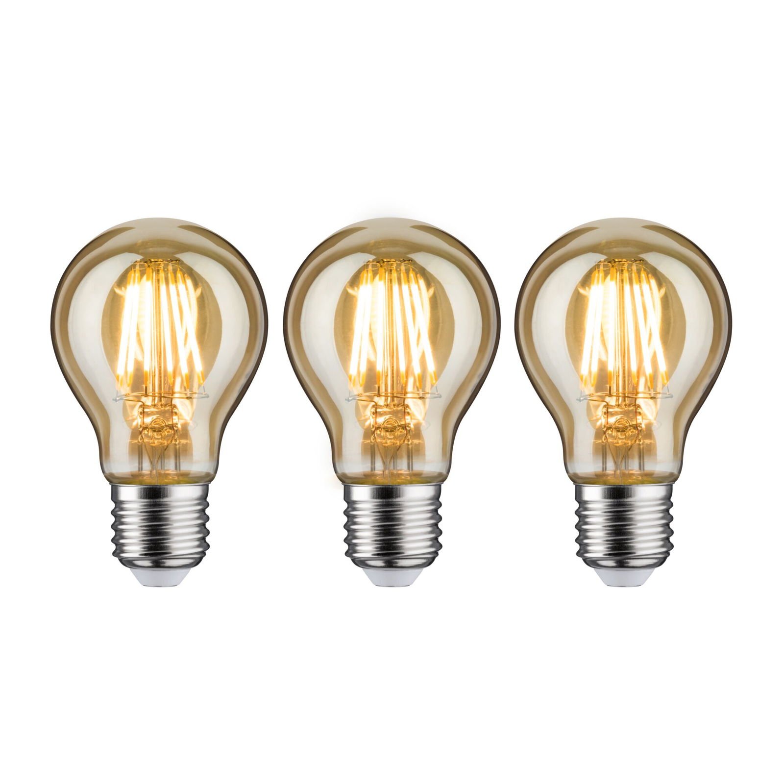 P 5074 Vintage Edition set LED žárovka E27 230V 3x6,5W 2500K zlatá - PAULMANN