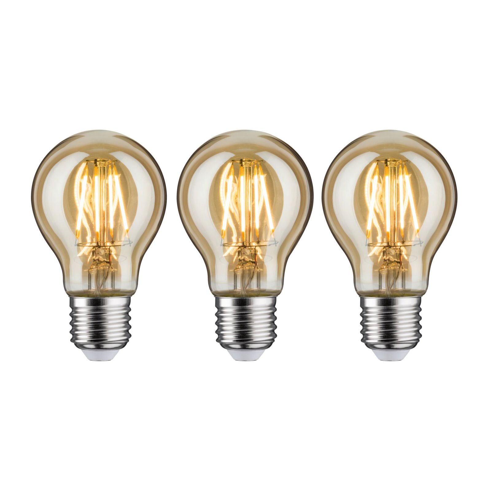 P 5079 Vintage Edition set LED žárovka E27 230V 3x4,7W 2500K zlatá - PAULMANN