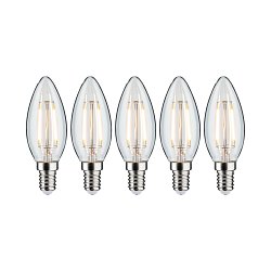 Obrázek pro produkt Filament set LED svíčka E14 230V 5x2,6W 2700K čirá - PAULMANN