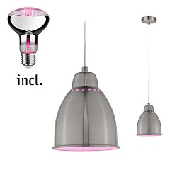 Obrázek pro produkt Neordic set závěsné svítidlo Hilla + LED reflektor E27 kov kartáčovaný stmívatelné kov / 230V 6,5W 1300K - PAULMANN