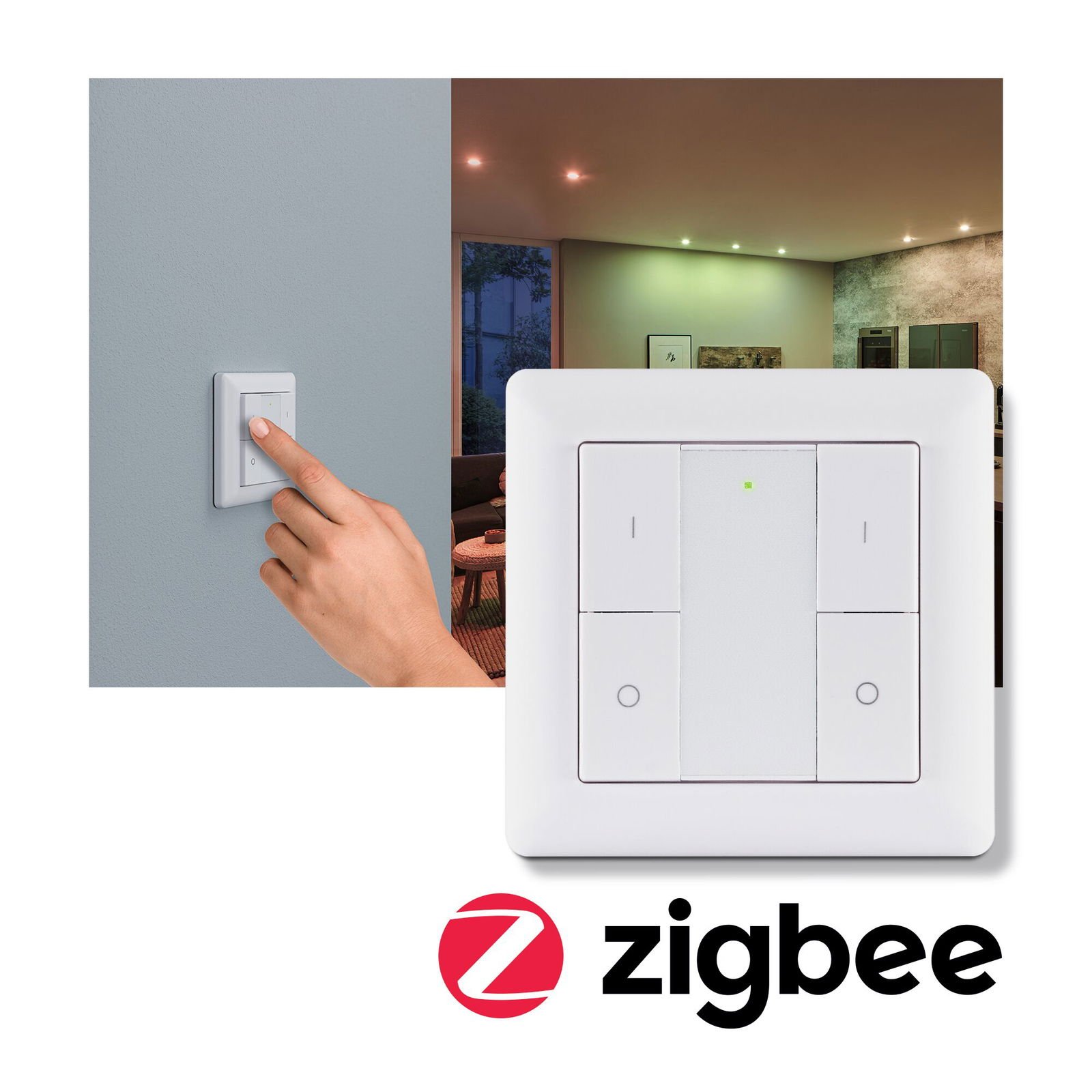 P 5181 Startovací sada Smart Home smik Gateway nástěnný ovladač + LED vestavné svítidlo Nova Plus Coin základní sada výklopné RGBW - PAULMANN (obrázek 3)