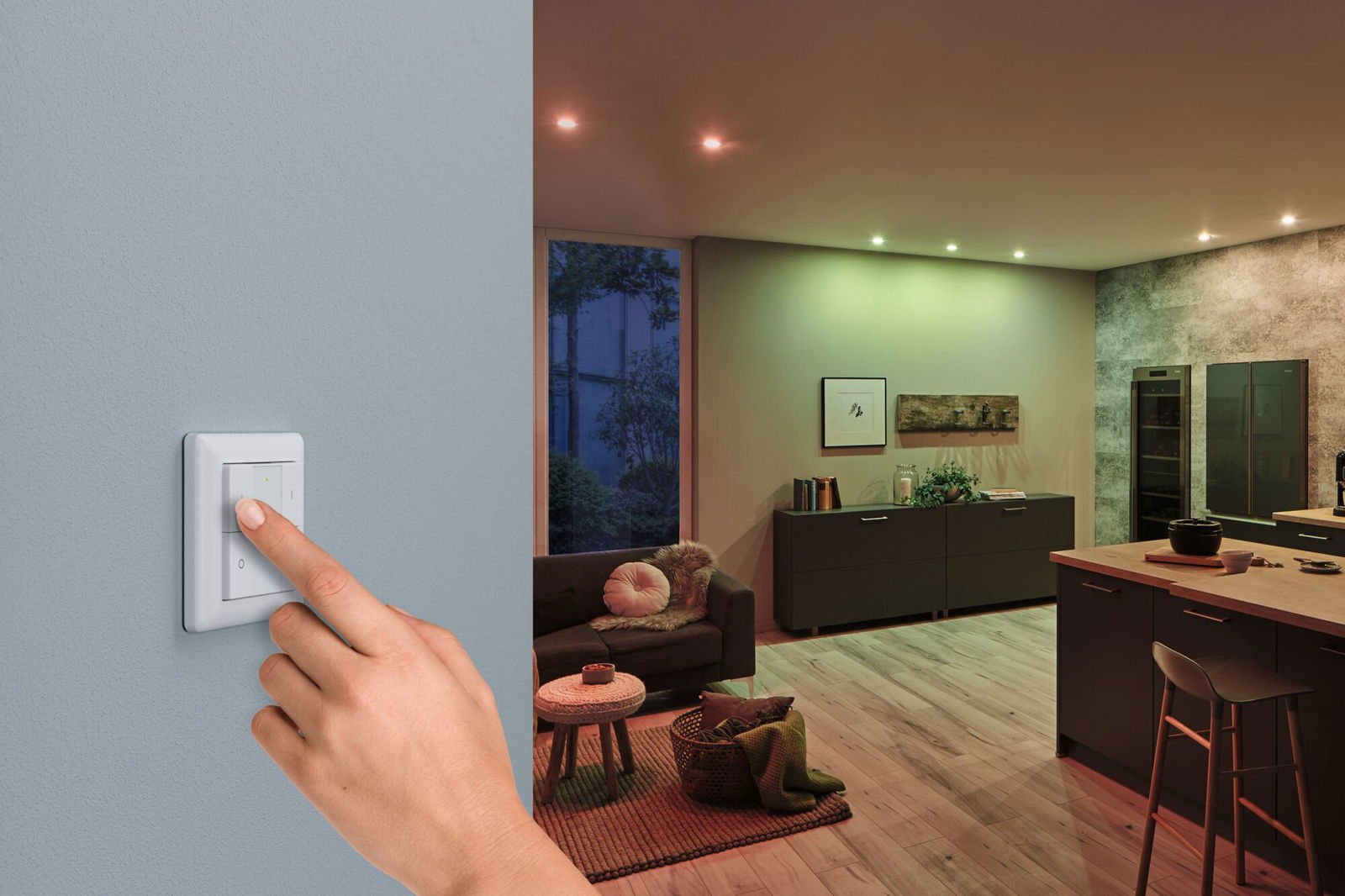 P 5181 Startovací sada Smart Home smik Gateway nástěnný ovladač + LED vestavné svítidlo Nova Plus Coin základní sada výklopné RGBW - PAULMANN (obrázek 11)