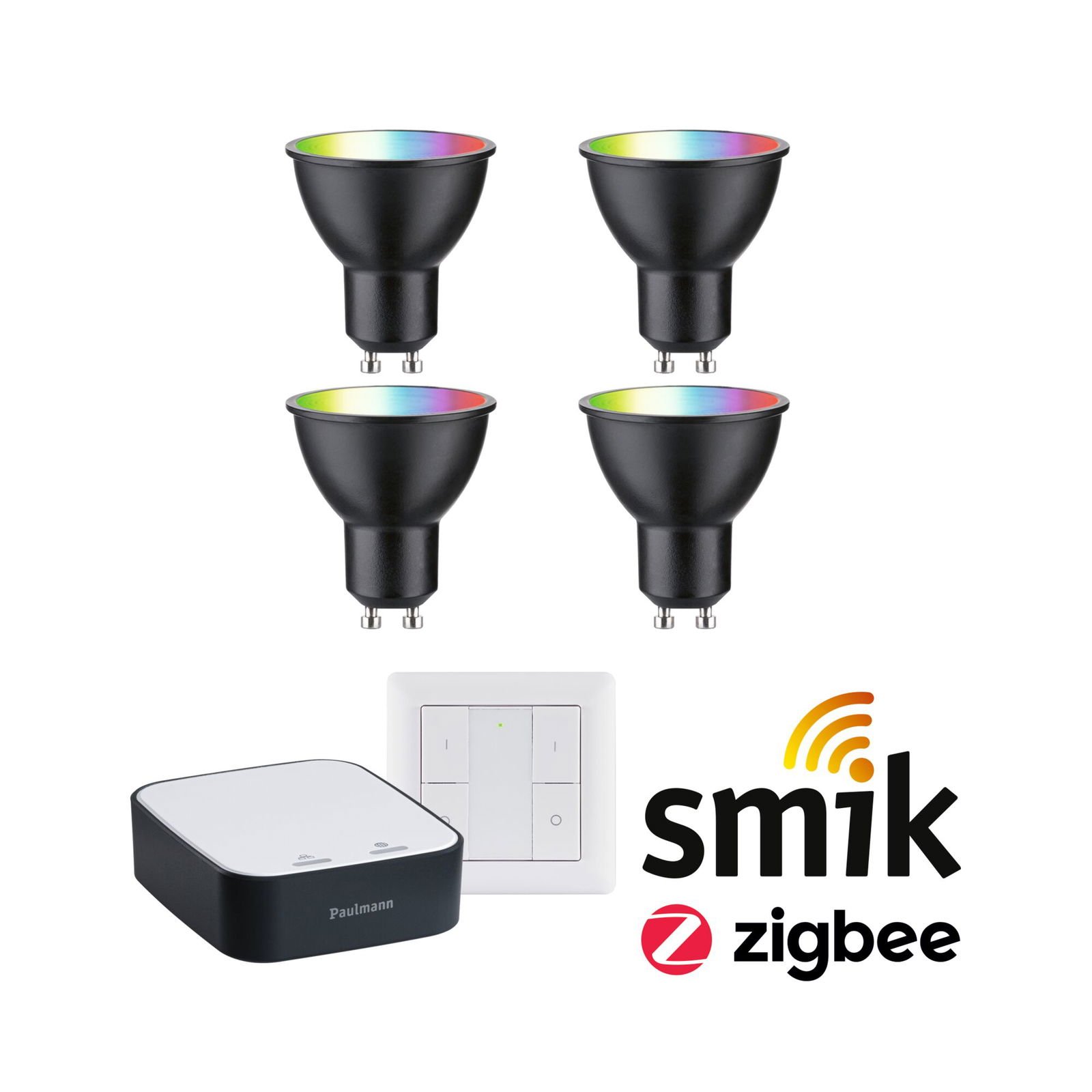 P 5191 Startovací sada Zigbee 3.0 Smart Home smik Gateway + LED reflektor GU10 RGBW + vypínač - PAULMANN