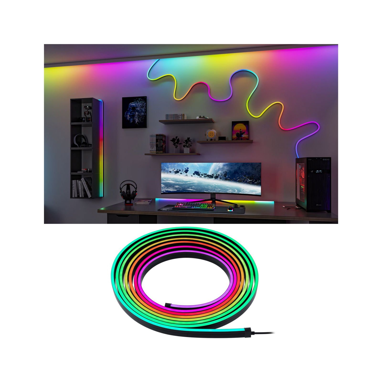 P 79557 EntertainLED LED hadice Black Neon 5m 12W 96 LEDs/m RGB+ 24VA - PAULMANN