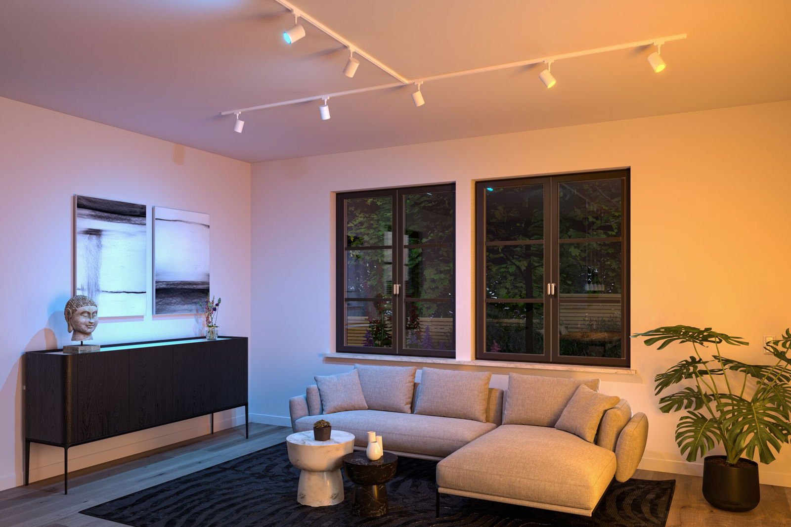 P 95663 URail LED lištový spot Smart Home Zigbee 3.0 Luxe GU10 4,8W RGBW+ stmívatelné 230V bílá - PAULMANN (obrázek 6)