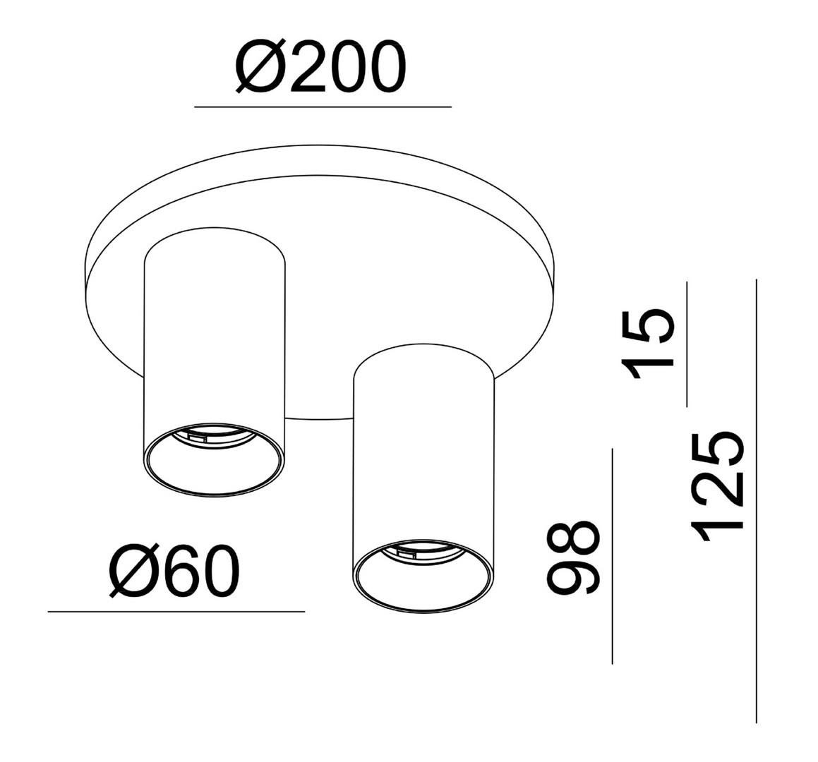 IMPR 348253 Deko-Light stropní přisazené svítidlo Can Tilt kulaté, 2x 7,5 W GU10, bílá (obrázek 11)