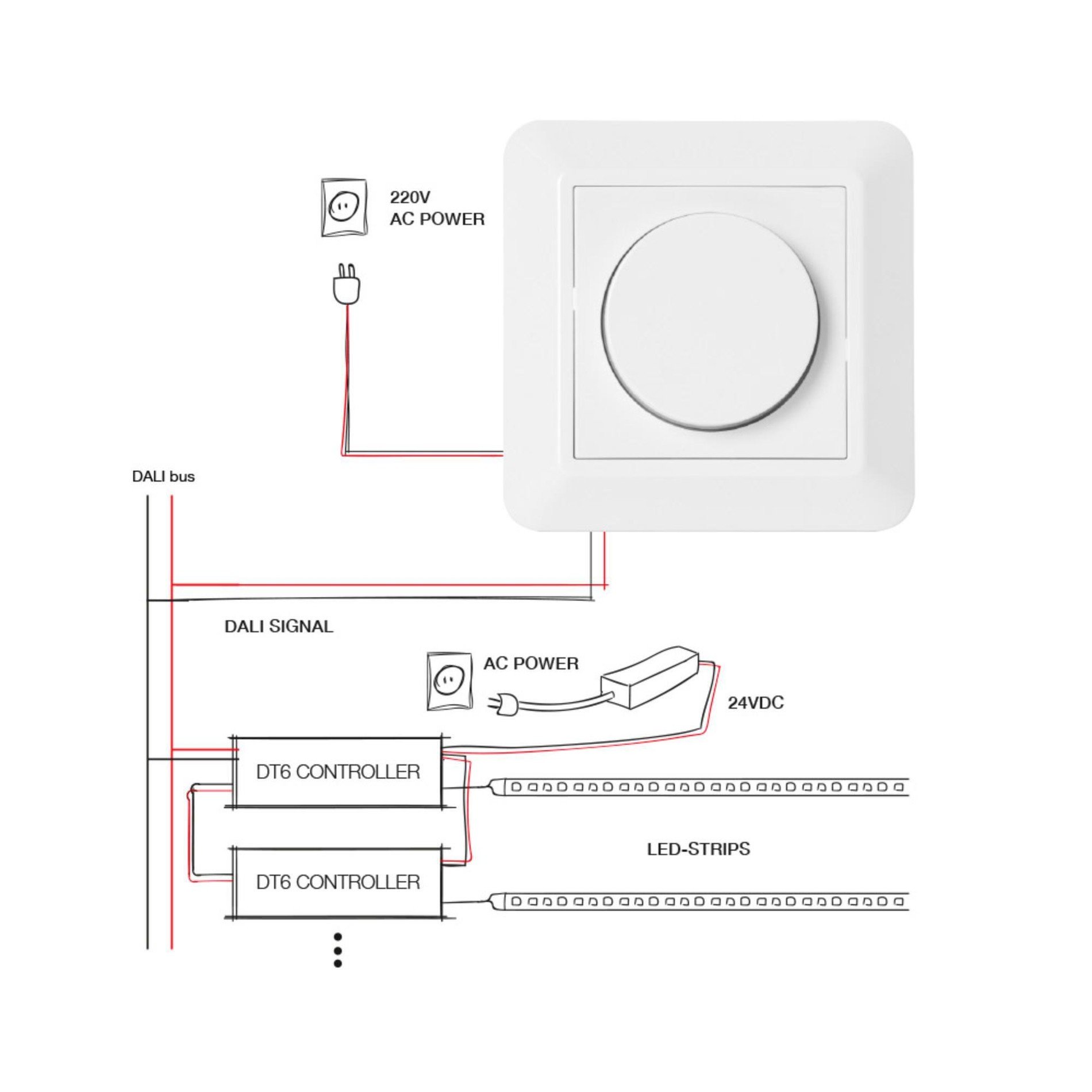 SLC S52000 Stmívač MCU Wall dimmer DALI IP20 - TLG (obrázek 3)