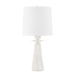 Obrázek pro produkt VÝPRODEJ VZORKU - Stolní lampa MONTGOMERY mosaz/textil staromosaz/bílá E27 1x75W - HUDSON VALLEY