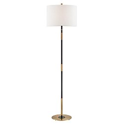 Obrázek pro produkt VÝPRODEJ VZORKU - Stojací lampa BOWERY mosaz/textil starobronz/bílá E27 1x20W - HUDSON VALLEY