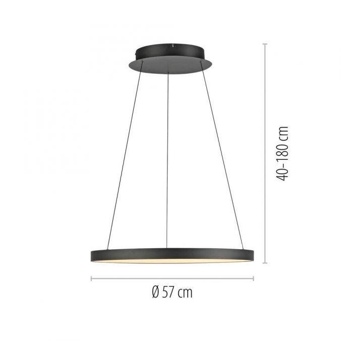 PN 2851-18 HOOP LED závěsné svítidlo černé nastavitelná výška paměťová funkce SimplyDim 3000K - PAUL NEUHAUS (obrázek 6)