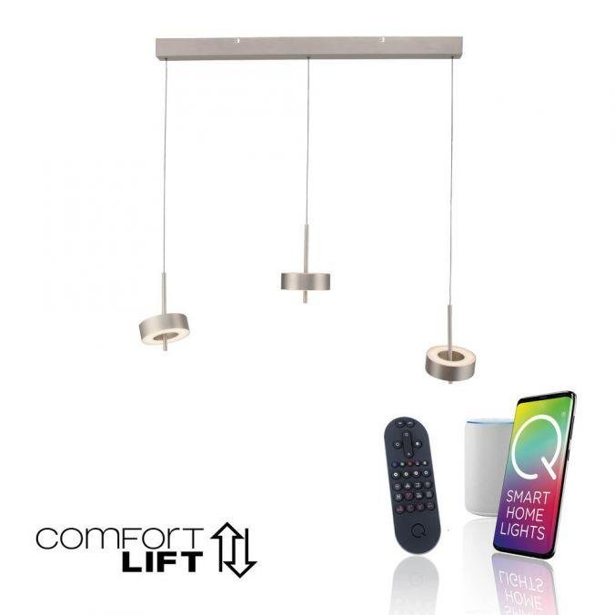 PN 2248-95 Závěsné svítidlo Q-ROTATE 3 ramenné hliník nastavitelná výška Smart Home ZigBee 2700-5000K - PAUL NEUHAUS