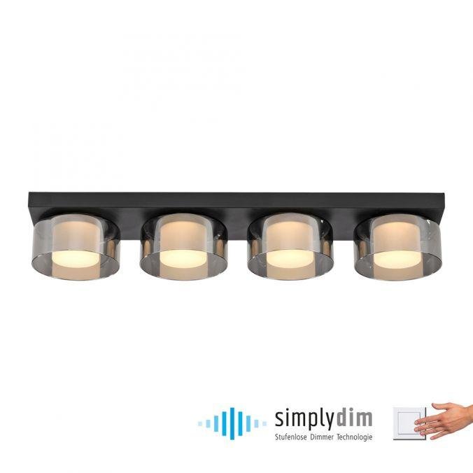 PN 6164-18 RIKA LED stropní svítidlo 4 ramenné stmívatelné vypínačem SimplyDim 3000K - PAUL NEUHAUS