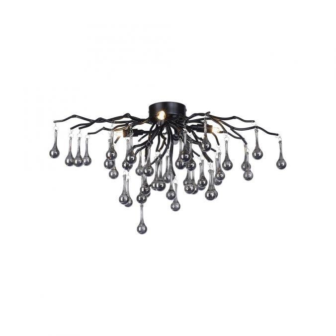 PN 8090-18 Stropní svítidlo ICICLE černé křišťálové přívěšky - PAUL NEUHAUS