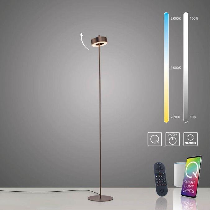 PN 324-34 LED stojací svítidlo Q-ROTATE tmavá hnědá Smarthome ZigBee 2700-5000K - PAUL NEUHAUS (obrázek 9)