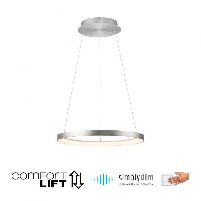PN 2851-95 HOOP LED závěsné svítidlo hliník nastavitelná výška paměťová funkce SimplyDim 3000K - PAUL NEUHAUS
