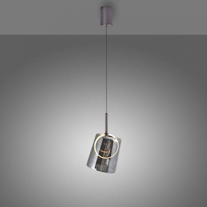 PN 2541-25 ZULA LED závěsné svítidlo 1 ramenné kov/sklo kouřová barva nastavitelná výška 3000K - PAUL NEUHAUS (obrázek 5)