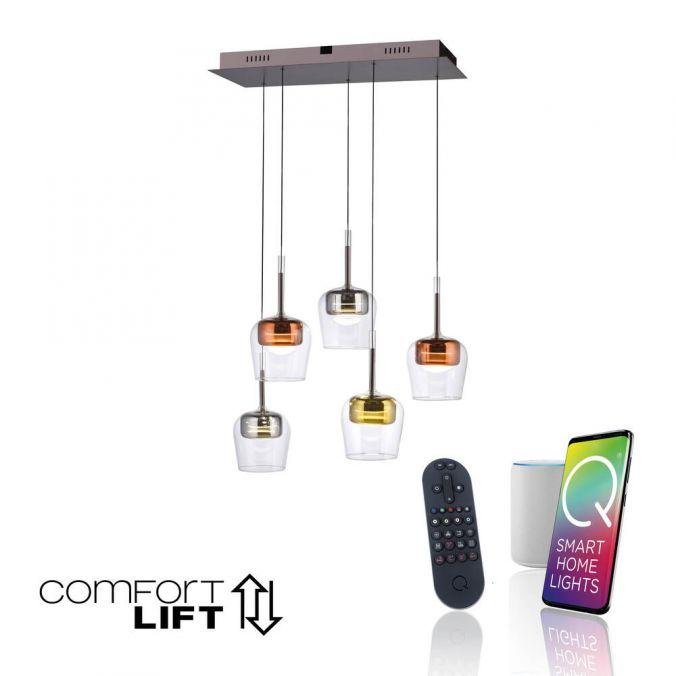 PN 2743-70 AKCE - LED závěsné svítidlo Q-KON 5-ramenné vícebarevné Smart Home ZigBee 2700-5000K - PAUL NEUHAUS