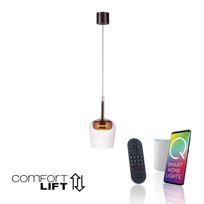 PN 2741-20 AKCE - LED závěsné svítidlo Q-KON 1-ramenné měď Smart Home s aplikací ZigBee 2700-5000K - PAUL NEUHAUS