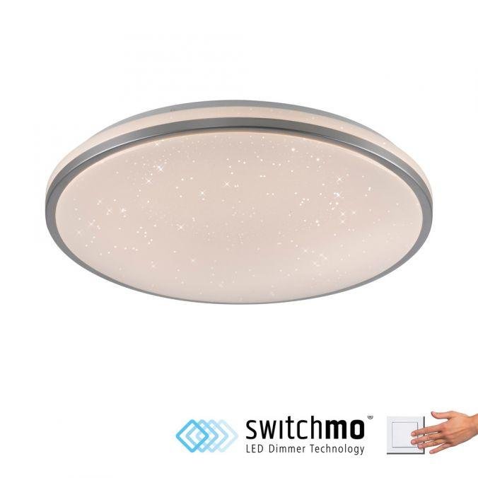 LD 14295-21 KYLE LED stropní svítidlo průměr 49cm stříbrné hvězdné nebe krokově stmívatelné 3000K - JUST LIGHT