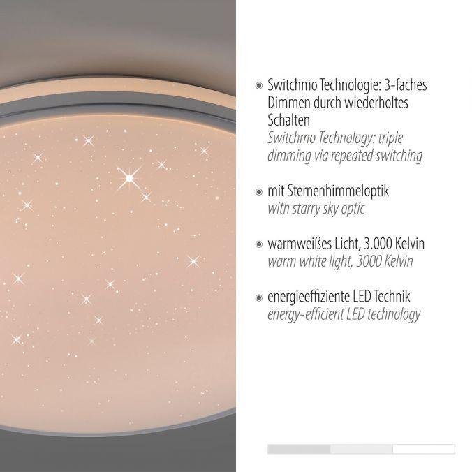 LD 14295-21 KYLE LED stropní svítidlo průměr 49cm stříbrné hvězdné nebe krokově stmívatelné 3000K - JUST LIGHT (obrázek 3)