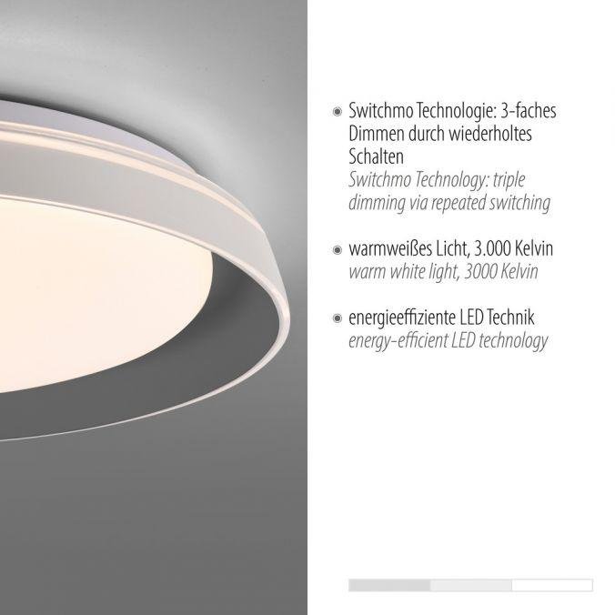 LD 14368-15 SATI LED stropní svítidlo šedá průměr 43cm paměťová funkce krokově stmívatelné 3000K - JUST LIGHT (obrázek 3)
