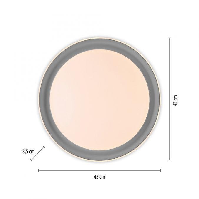 LD 14368-15 SATI LED stropní svítidlo šedá průměr 43cm paměťová funkce krokově stmívatelné 3000K - JUST LIGHT (obrázek 6)