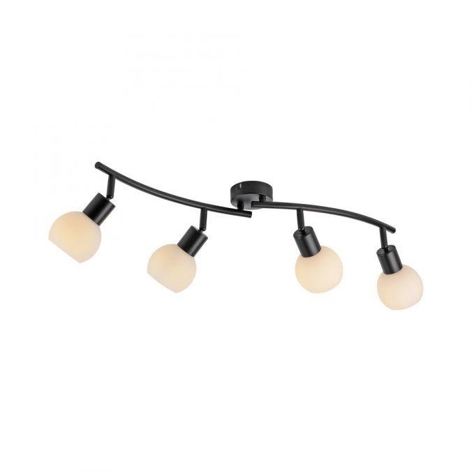 LD 12154-18 LOKI LED stropní svítidlo černé 4 ramenné nastavitelné opálové skleněné spoty 3000K - JUST LIGHT