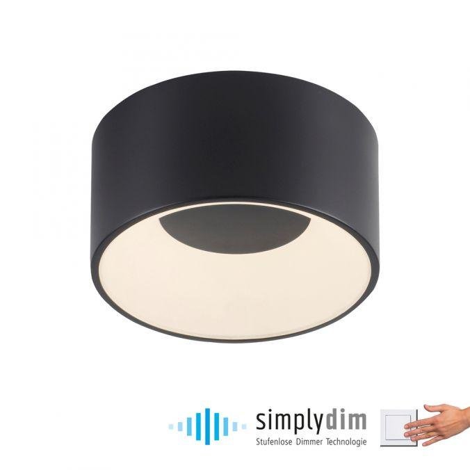 LD 14325-18 TANIKA LED stropní svítidlo černé průměr 16cm stmívatelné SimplyDim 3000K - JUST LIGHT