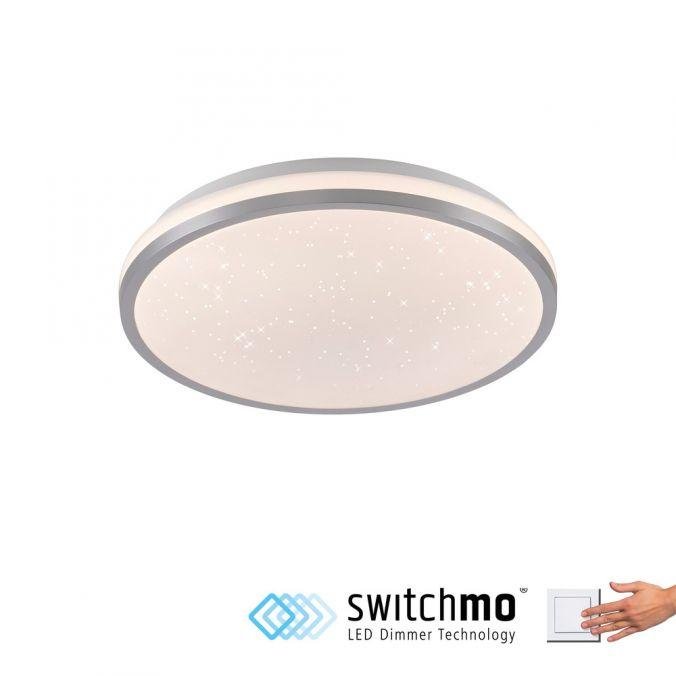 LD 14293-21 KYLE LED stropní svítidlo průměr 28cm stříbrné hvězdné nebe krokově stmívatelné 3000K - JUST LIGHT