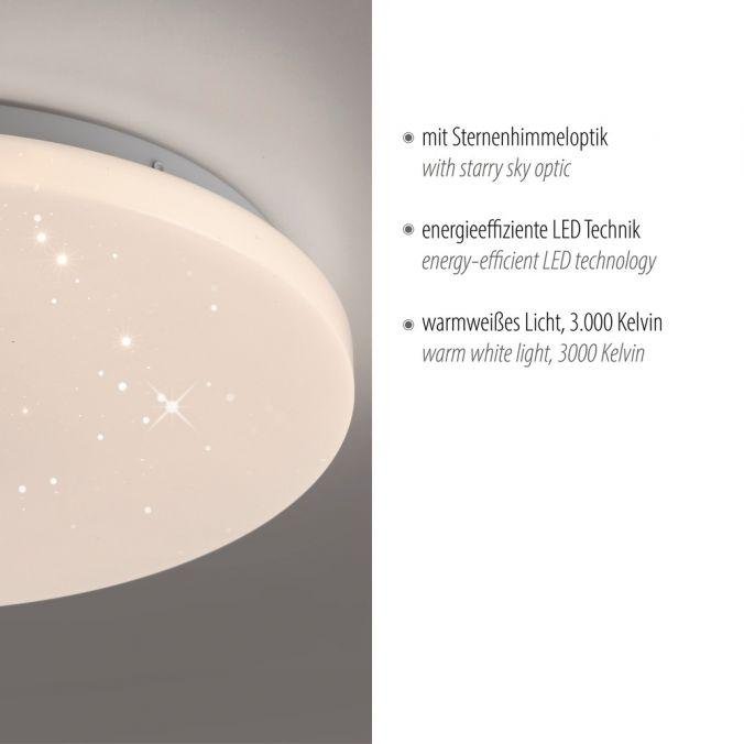 LD 14276-16 URANUS LED stropní svítidlo průměr 34cm bílé hvězdné nebe nadčasový design teplá bílá 3000K - JUST LIGHT (obrázek 3)