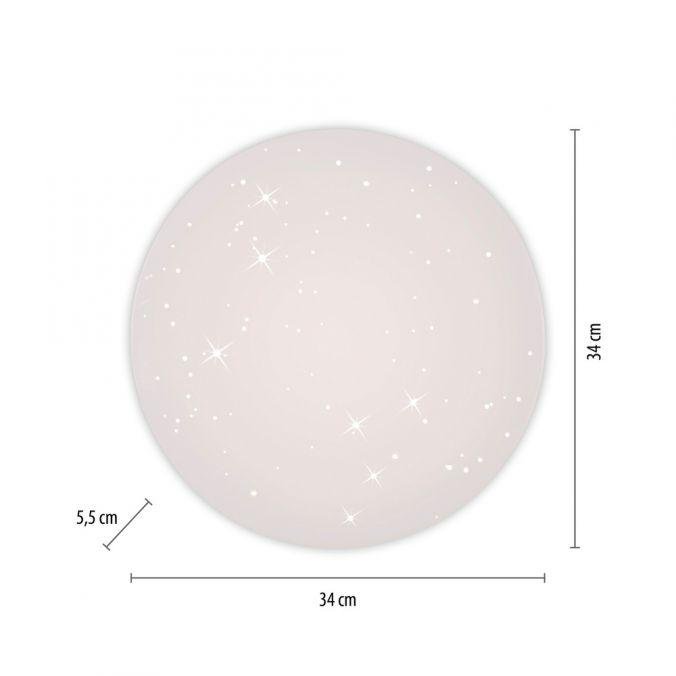 LD 14276-16 URANUS LED stropní svítidlo průměr 34cm bílé hvězdné nebe nadčasový design teplá bílá 3000K - JUST LIGHT (obrázek 6)