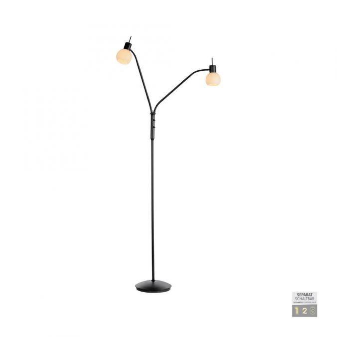 LD 12158-18 LOKI LED stojací svítidlo černé 2-ramenné flexibilní nastavitelné s vypínačem 3000K - JUST LIGHT