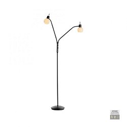 Obrázek pro produkt LOKI LED stojací svítidlo černé 2-ramenné flexibilní nastavitelné s vypínačem 3000K - JUST LIGHT