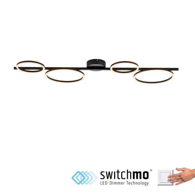 LD 14211-18 MINI RITUS LED stropní svítidlo černé světelné kruhy krokově stmívatelné 3000K - JUST LIGHT