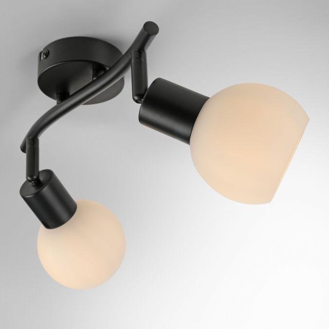 LD 12151-18 LOKI LED stropní svítidlo 2 ramenné černé otočné spoty nadčasový design 3000K - JUST LIGHT (obrázek 4)