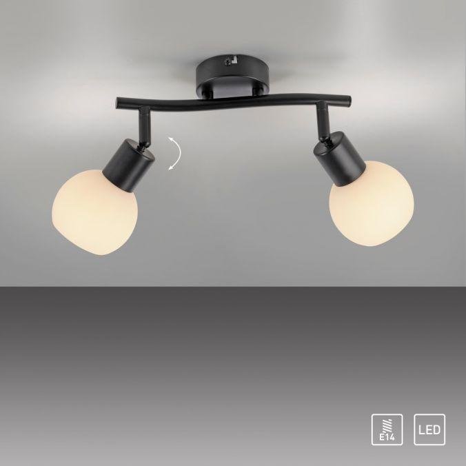 LD 12151-18 LOKI LED stropní svítidlo 2 ramenné černé otočné spoty nadčasový design 3000K - JUST LIGHT (obrázek 10)