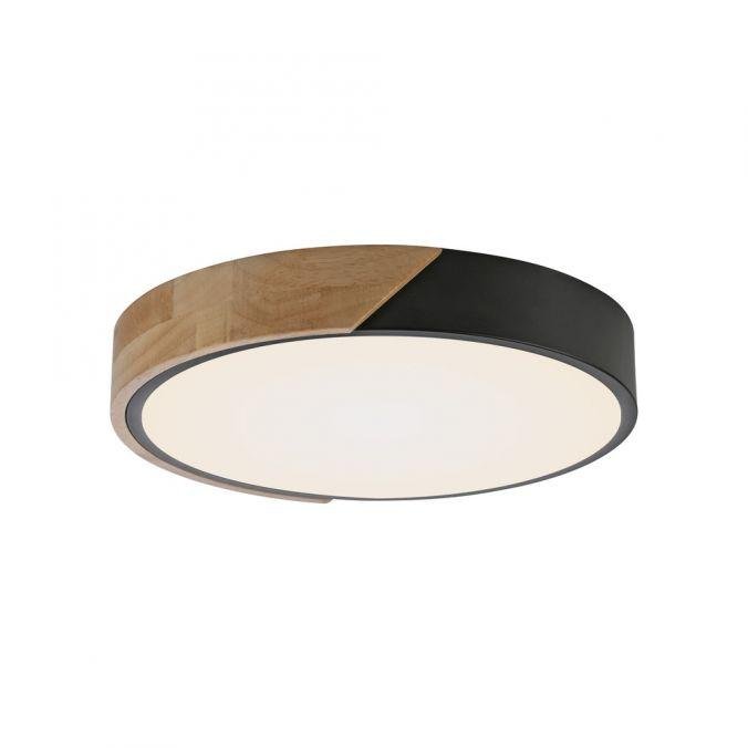 LD 14288-18 BILA LED stropní svítidlo kruhové černá s dekorem dřeva nadčasový design 3000K - JUST LIGHT