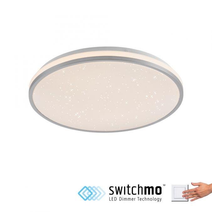 LD 14294-21 KYLE LED stropní svítidlo průměr 38cm stříbrné hvězdné nebe krokově stmívatelné 3000K - JUST LIGHT