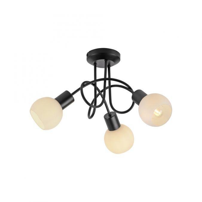 LD 12153-18 LOKI LED stropní svítidlo černé 3 ramenné opálové sklo do obývacího pokoje 3000K - JUST LIGHT