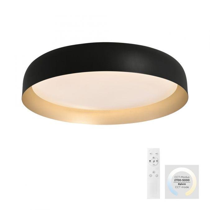 LD 14216-18 OSKO LED stropní svítidlo průměr 57 černá / zlatá stmívatelné dálkovým ovladačem CCT 2700-5000K - JUST LIGHT