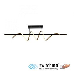 Obrázek pro produkt EMANDA LED stropní svítidlo černé mosaz zakřivené krokově stmívatelné 3000K - JUST LIGHT