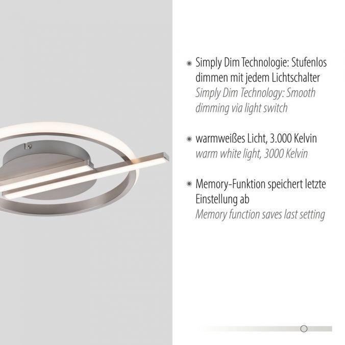 LD 14130-55 KORSA LED stropní svítidlo stříbrné paměťová funkce SimplyDim 3000K - JUST LIGHT (obrázek 3)