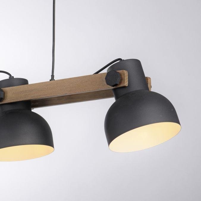 LD 15743-18 CUP 2.0 závěsné svítidlo černé s dřevem z akácie nastavitelná výška nastavitelné - JUST LIGHT (obrázek 9)